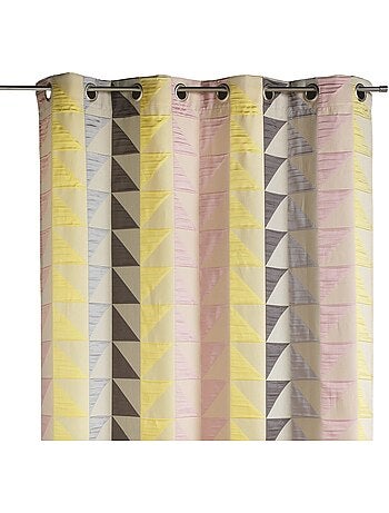 Cortina jacquard opaca con estampados triangulares