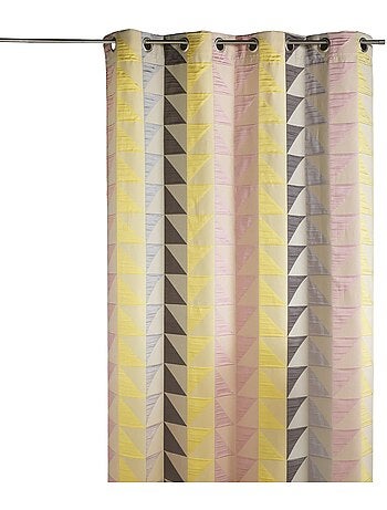 Cortina jacquard opaca con estampados triangulares