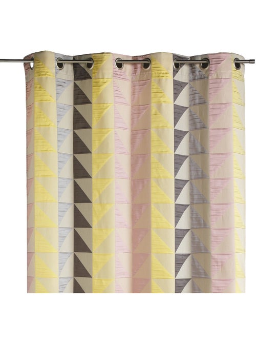 Cortina jacquard opaca con estampados triangulares - Kiabi Cortina jacquard opaca con estampados triangulares - Kiabi