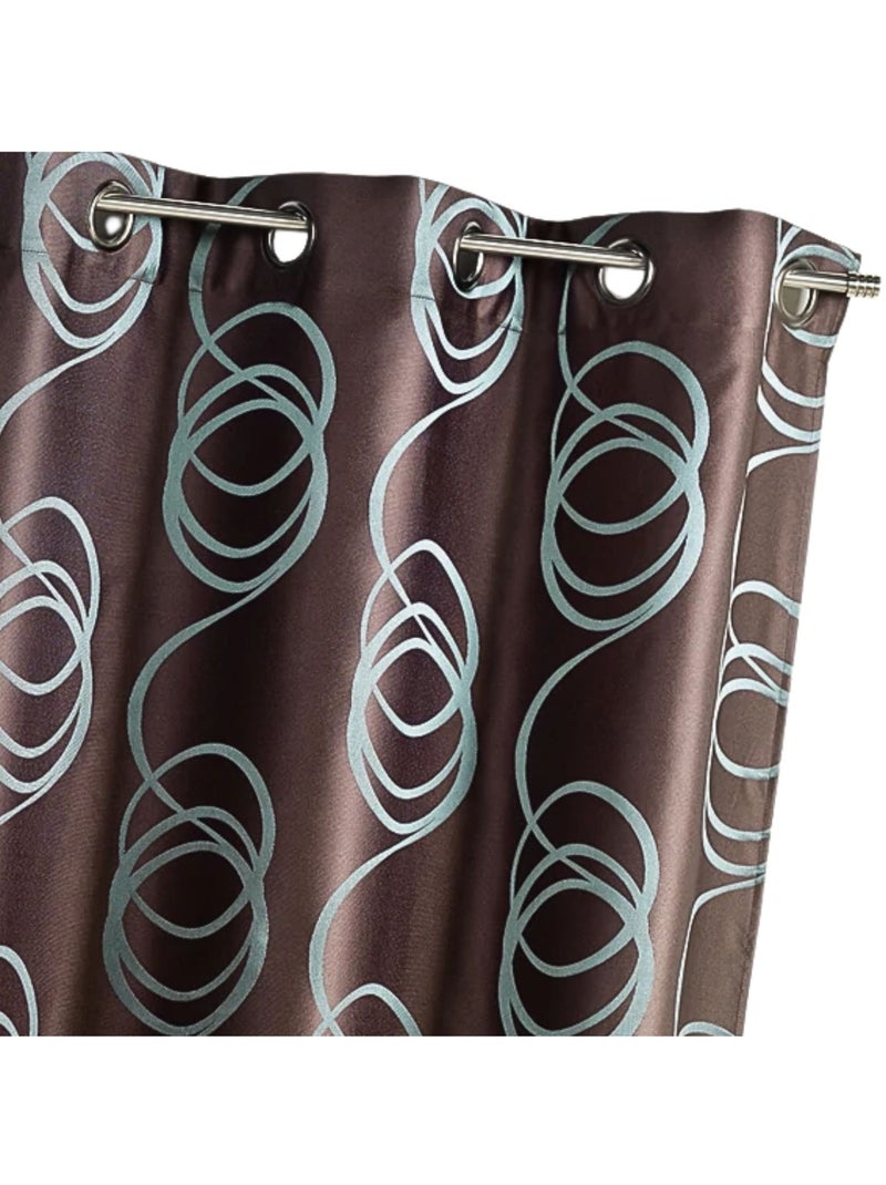 Cortina Jacquard 'Remolinos' Violeta ciruela - Kiabi