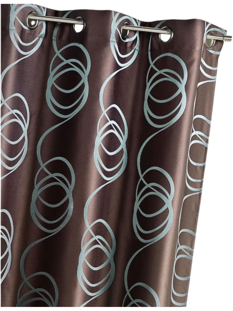 Cortina Jacquard 'Remolinos' Violeta ciruela - Kiabi