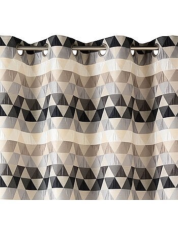 Cortina jacquard semitransparente con motivos triangulares