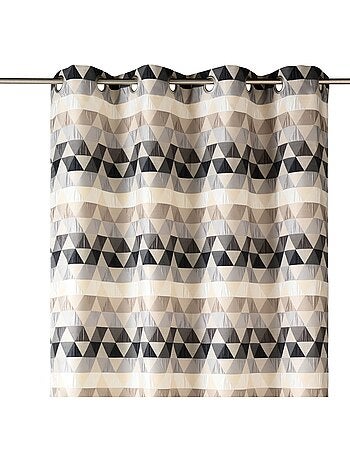 Cortina jacquard semitransparente con motivos triangulares