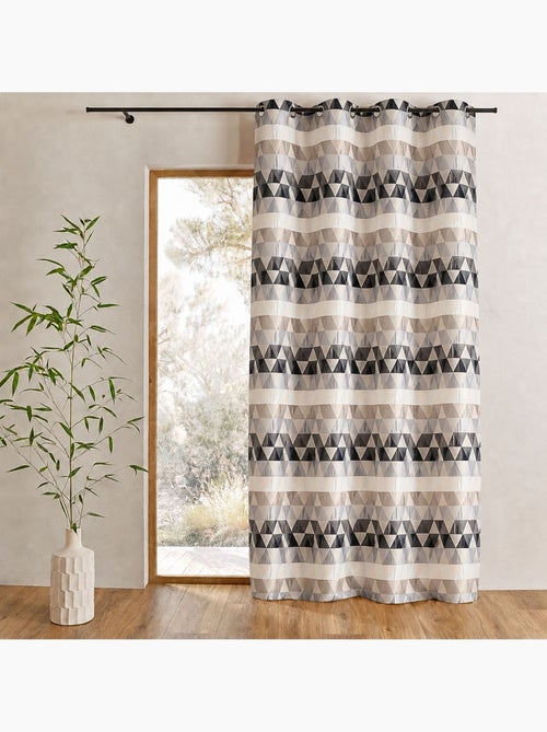 Cortina jacquard semitransparente con motivos triangulares - Kiabi Cortina jacquard semitransparente con motivos triangulares - Kiabi