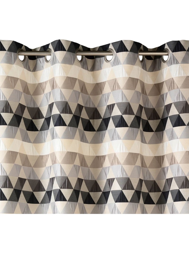 Cortina jacquard semitransparente con motivos triangulares Gris claro - Kiabi