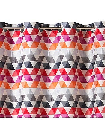 Cortina jacquard semitransparente con motivos triangulares