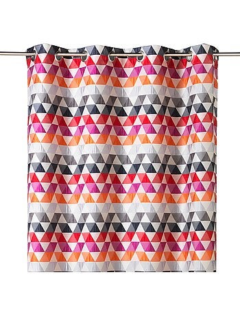 Cortina jacquard semitransparente con motivos triangulares