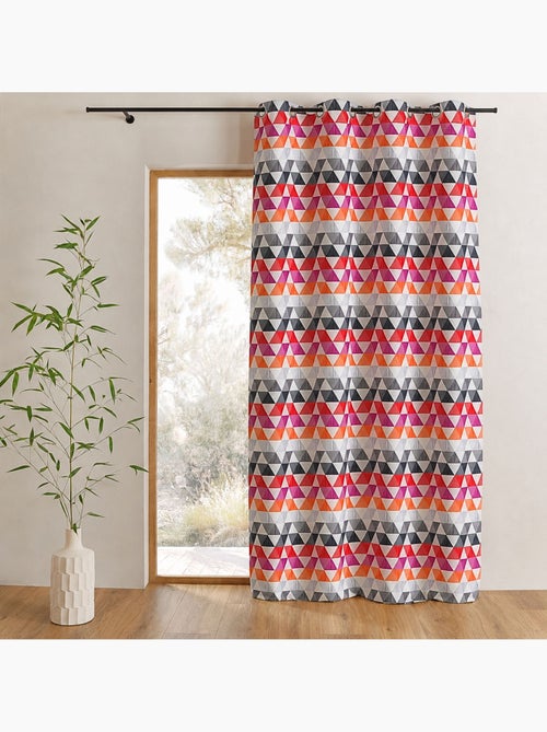 Cortina jacquard semitransparente con motivos triangulares - Kiabi Cortina jacquard semitransparente con motivos triangulares - Kiabi