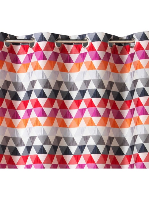 Cortina jacquard semitransparente con motivos triangulares - Kiabi Cortina jacquard semitransparente con motivos triangulares - Kiabi