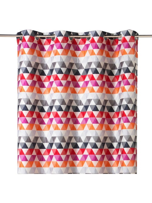 Cortina jacquard semitransparente con motivos triangulares - Kiabi Cortina jacquard semitransparente con motivos triangulares - Kiabi