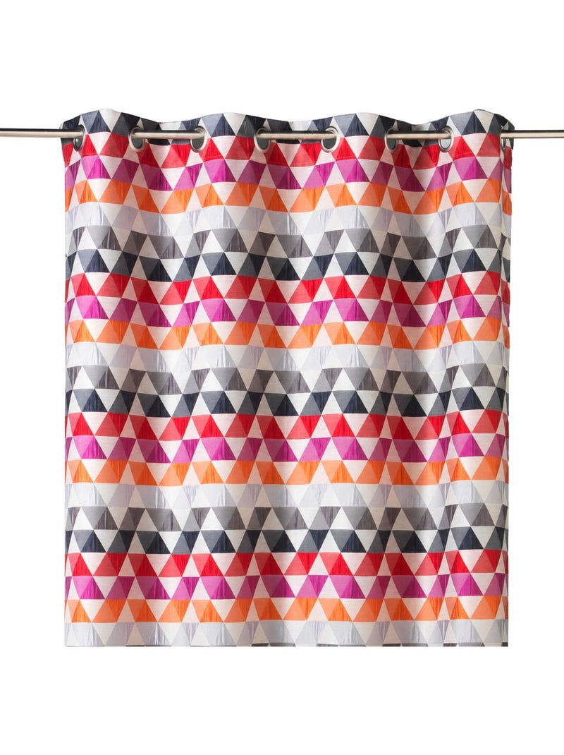 Cortina jacquard semitransparente con motivos triangulares Naranja - Kiabi