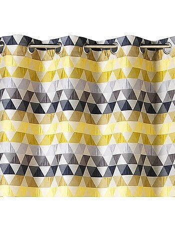 Cortina jacquard semitransparente con motivos triangulares