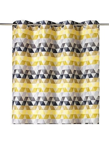 Cortina jacquard semitransparente con motivos triangulares