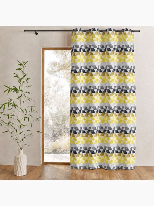Cortina jacquard semitransparente con motivos triangulares - Kiabi Cortina jacquard semitransparente con motivos triangulares - Kiabi