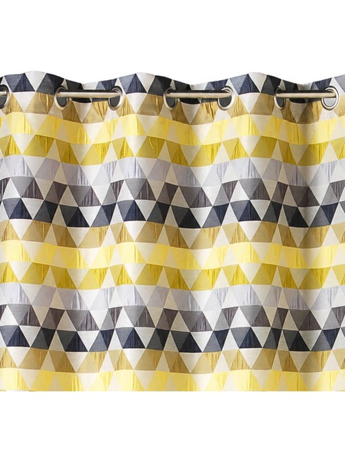 Cortina jacquard semitransparente con motivos triangulares - Kiabi Cortina jacquard semitransparente con motivos triangulares - Kiabi