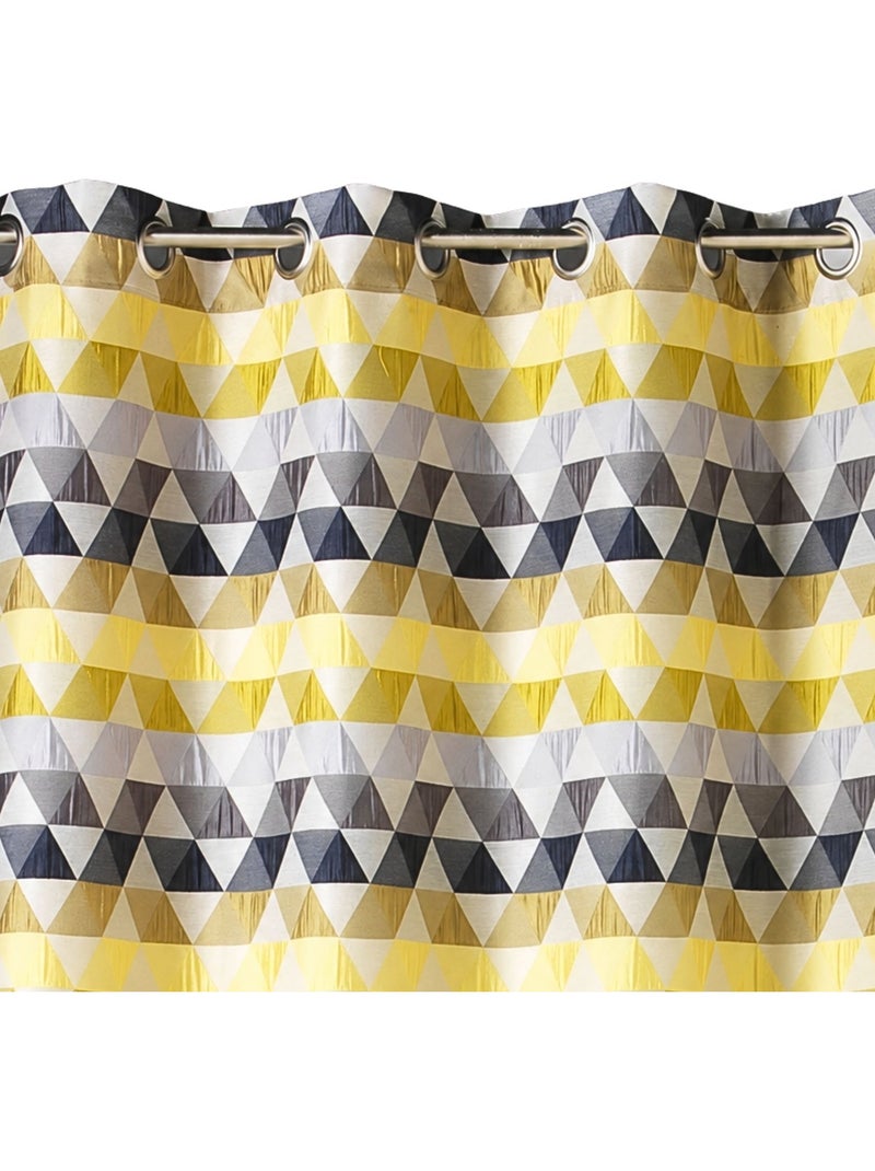 Cortina jacquard semitransparente con motivos triangulares Verde tilo - Kiabi