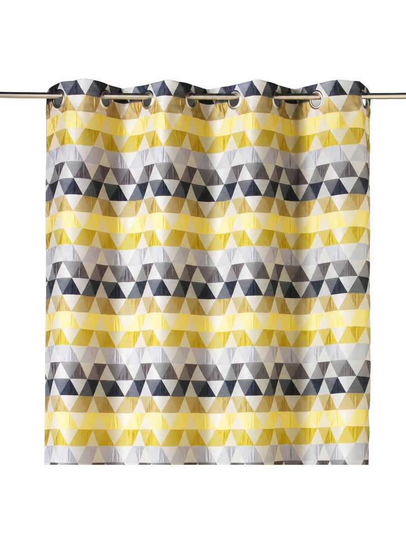 Cortina jacquard semitransparente con motivos triangulares Verde tilo - Kiabi