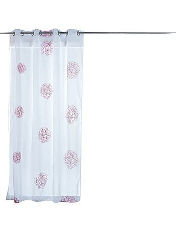 Cortina ligera con motivos de círculos bordados
