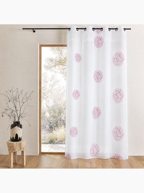 Cortina ligera con motivos de círculos bordados - Kiabi