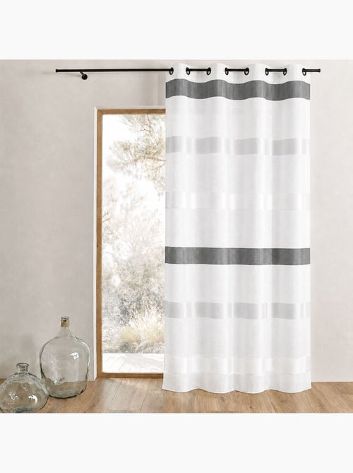 Cortina ligera con rayas horizontales de estilo sencillo - Kiabi Cortina ligera con rayas horizontales de estilo sencillo - Kiabi