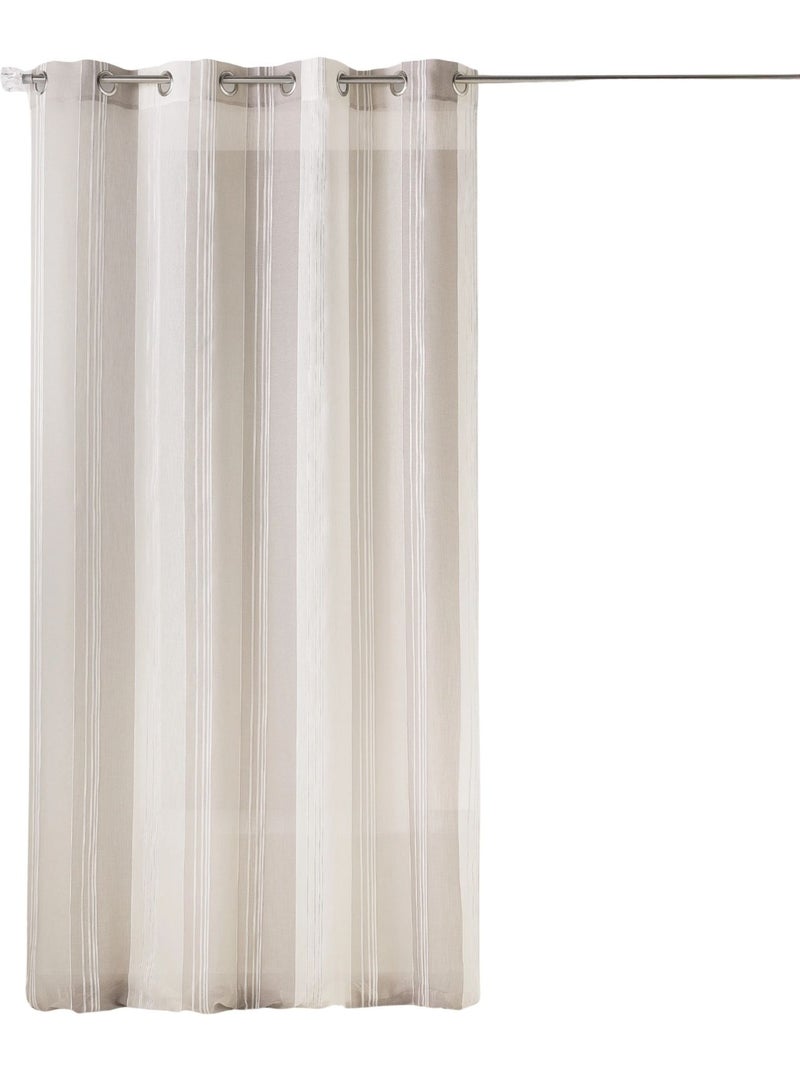 Cortina ligera con rayas verticales Taupe - Kiabi