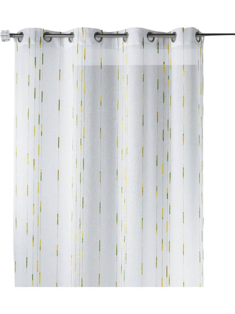 Cortina ligera con un discreto estampado de rayas Verde claro - Kiabi