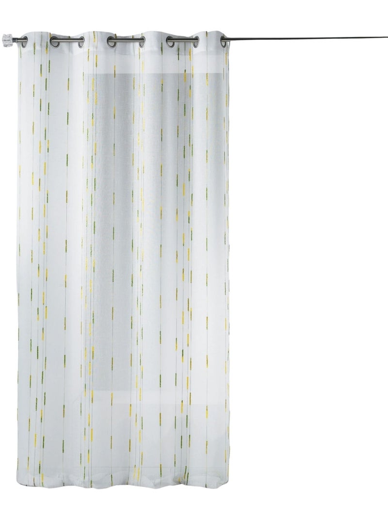 Cortina ligera con un discreto estampado de rayas Verde claro - Kiabi