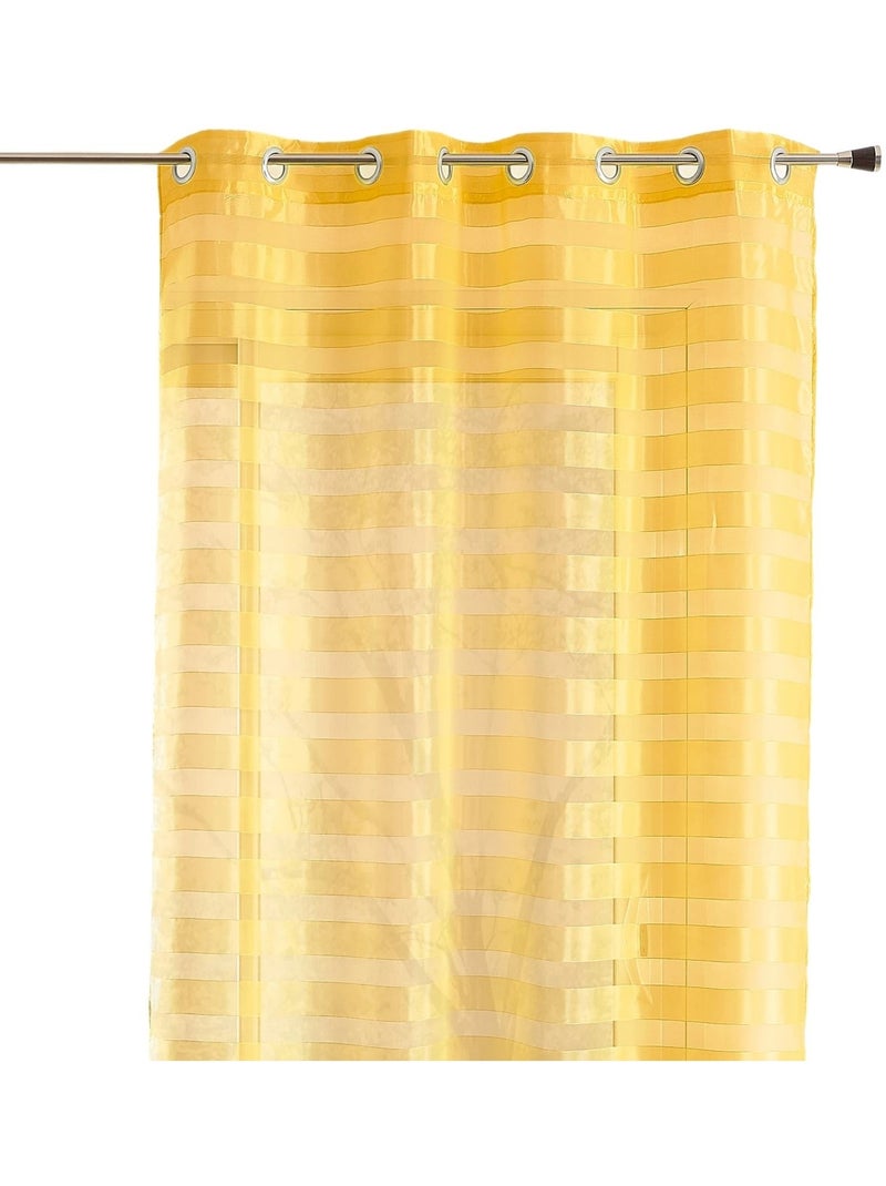 Cortina ligera de colores con rayas horizontales alternadas Amarillo - Kiabi