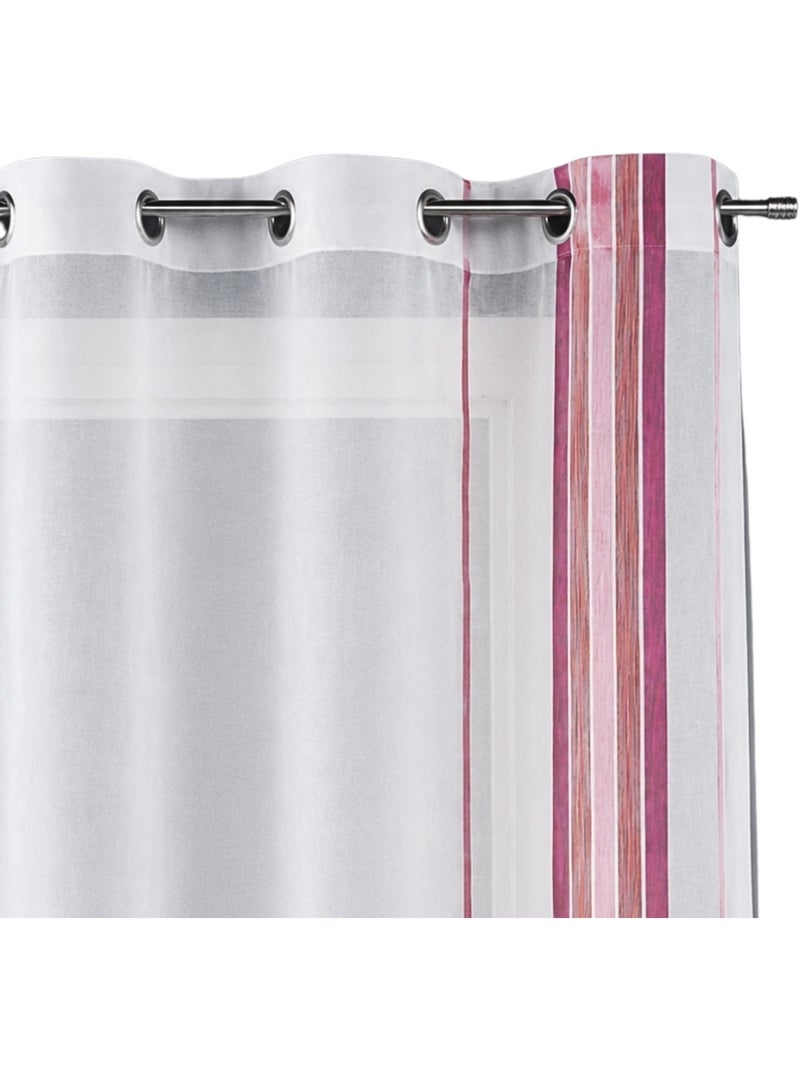 Cortina ligera tejida con rayas verticales Rosa viejo - Kiabi
