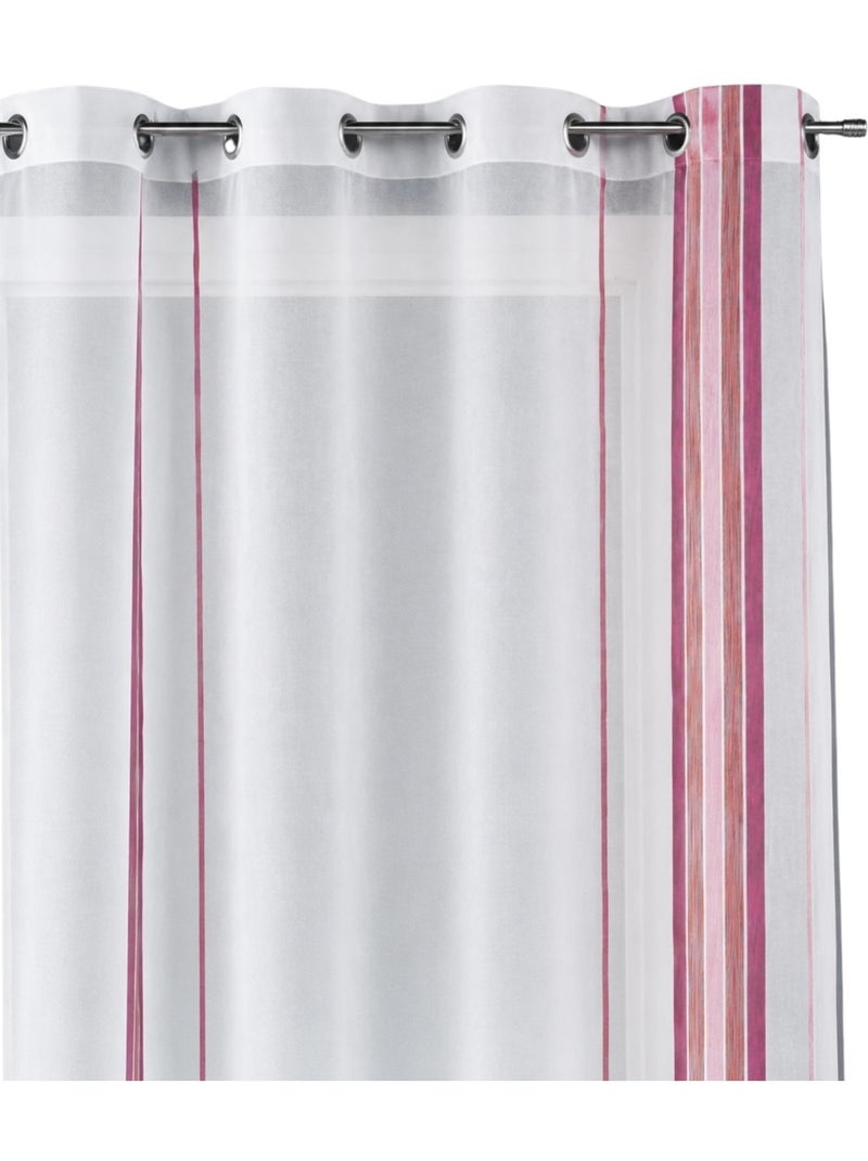 Cortina ligera tejida con rayas verticales Rosa viejo - Kiabi
