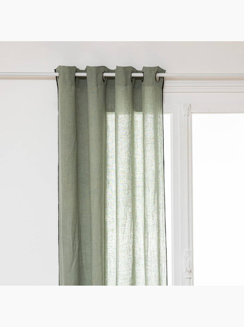 Cortina linah verde celadón 130x260cm Verde claro - Kiabi