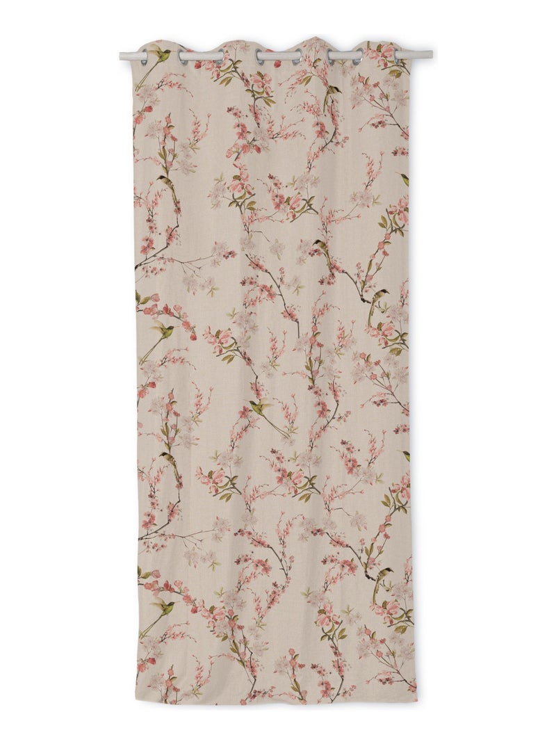 Cortina lino Chinoiserie "Happyfriday" Blanco - Kiabi