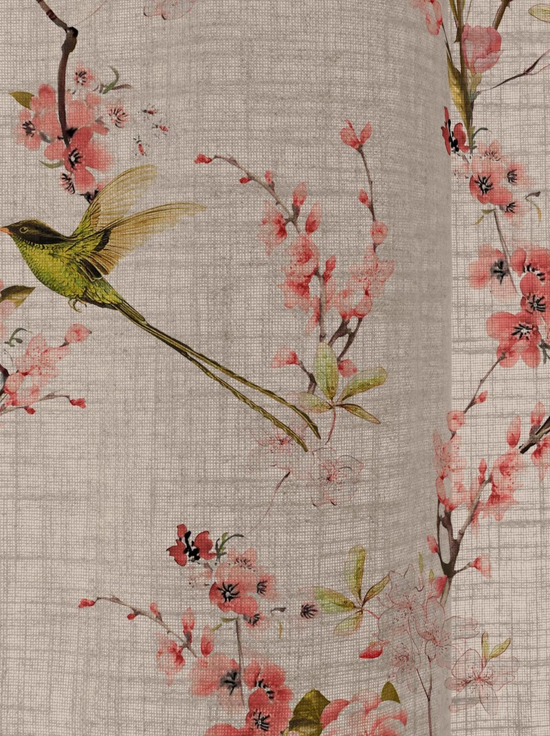 Cortina lino Chinoiserie "Happyfriday" Blanco - Kiabi