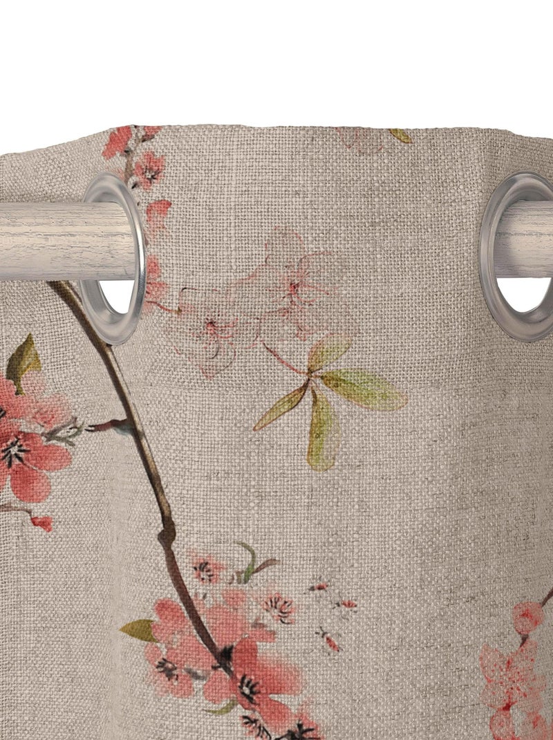 Cortina lino Chinoiserie "Happyfriday" Blanco - Kiabi