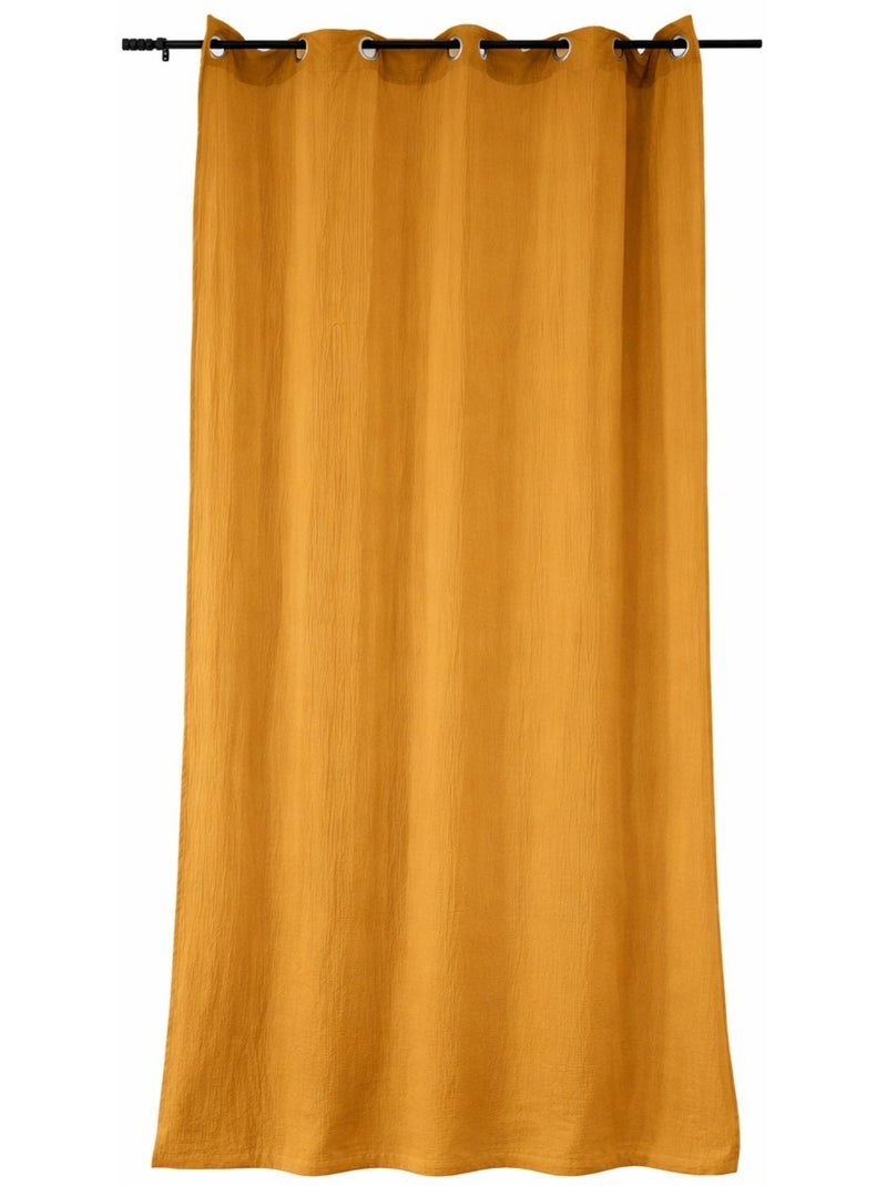 Cortina lisa con forro Amarillo mostaza - Kiabi