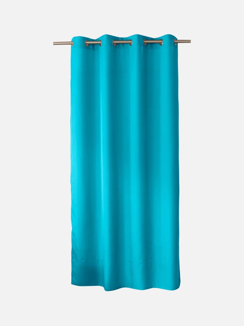 Cortina lisa con ojales Azul turquesa - Kiabi