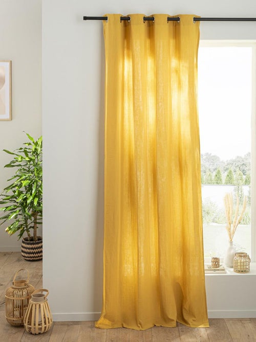 Cortina lisa de gasa de algodón con ojales, por unidad, 140 x 260 cm - Kiabi