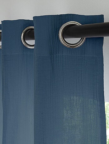 Cortina lisa de gasa de algodón con ojales, por unidad, 140 x 260 cm