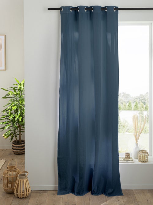 Cortina lisa de gasa de algodón con ojales, por unidad, 140 x 260 cm - Kiabi