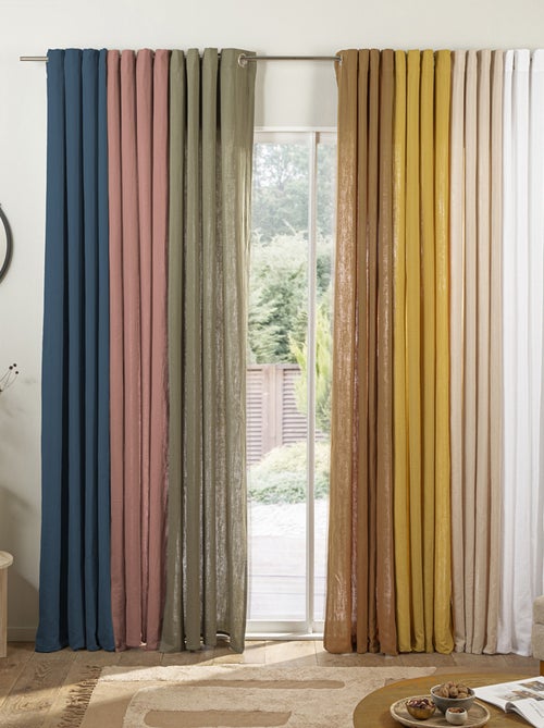 Cortina lisa de gasa de algodón con ojales, por unidad, 140 x 260 cm - Kiabi