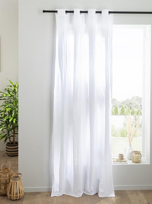 Cortina lisa de gasa de algodón con ojales, por unidad, 140 x 260 cm - Kiabi