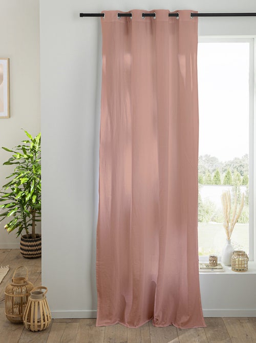 Cortina lisa de gasa de algodón con ojales, por unidad, 140 x 260 cm - Kiabi