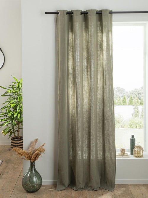 Cortina lisa de gasa de algodón con ojales, por unidad, 140 x 260 cm - Kiabi