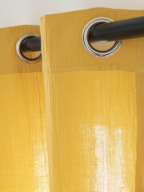 Cortina lisa de gasa de algodón con ojales, por unidad, 140 x 300 cm. - Kiabi