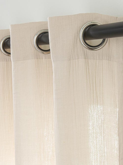 Cortina lisa de gasa de algodón con ojales, por unidad, 140 x 300 cm. - Kiabi