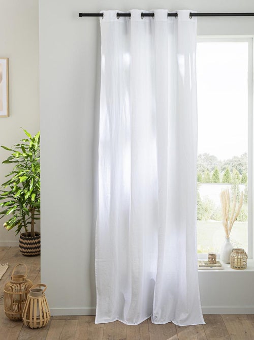 Cortina lisa de gasa de algodón con ojales, por unidad, 140 x 300 cm. - Kiabi