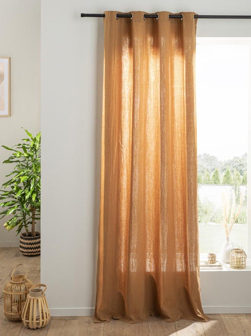 Cortina lisa de gasa de algodón con ojales, por unidad, 140 x 300 cm. - Kiabi