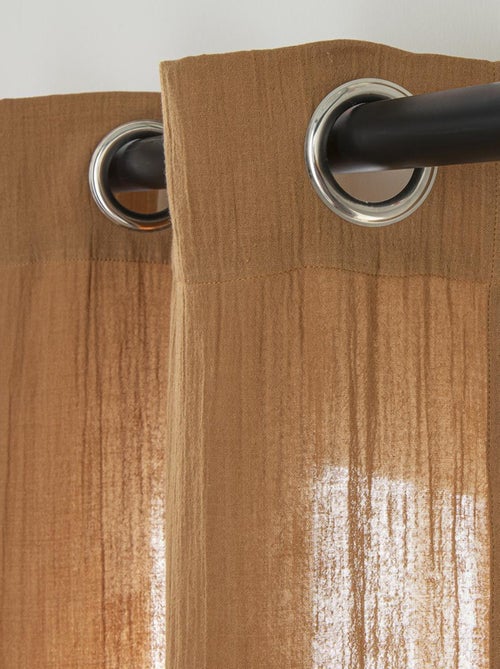 Cortina lisa de gasa de algodón con ojales, por unidad, 140 x 300 cm. - Kiabi