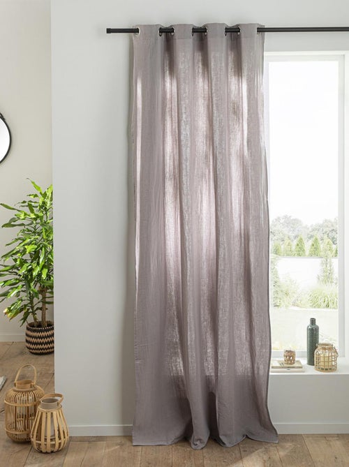 Cortina lisa de gasa de algodón con ojales, por unidad, 140 x 300 cm. - Kiabi