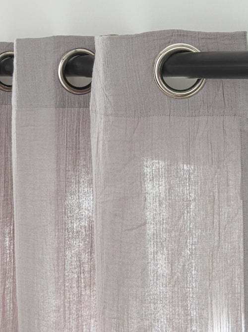 Cortina lisa de gasa de algodón con ojales, por unidad, 140 x 300 cm. - Kiabi